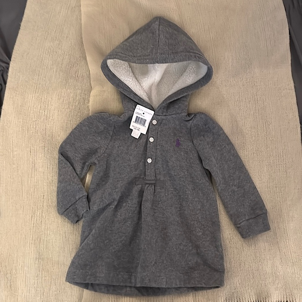 NWT Baby Girls Ralph Lauren Polo Fleece Hoodie Jacket
